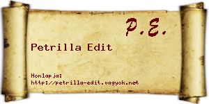 Petrilla Edit névjegykártya